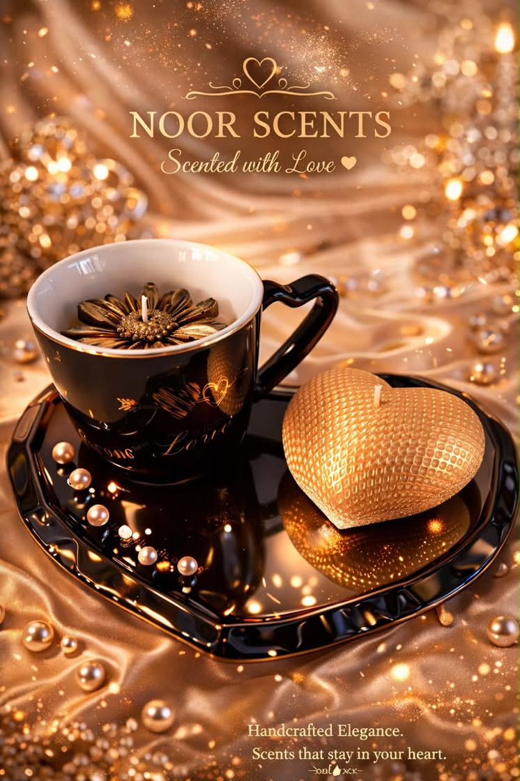 Golden Bloom & Heart Candle Set