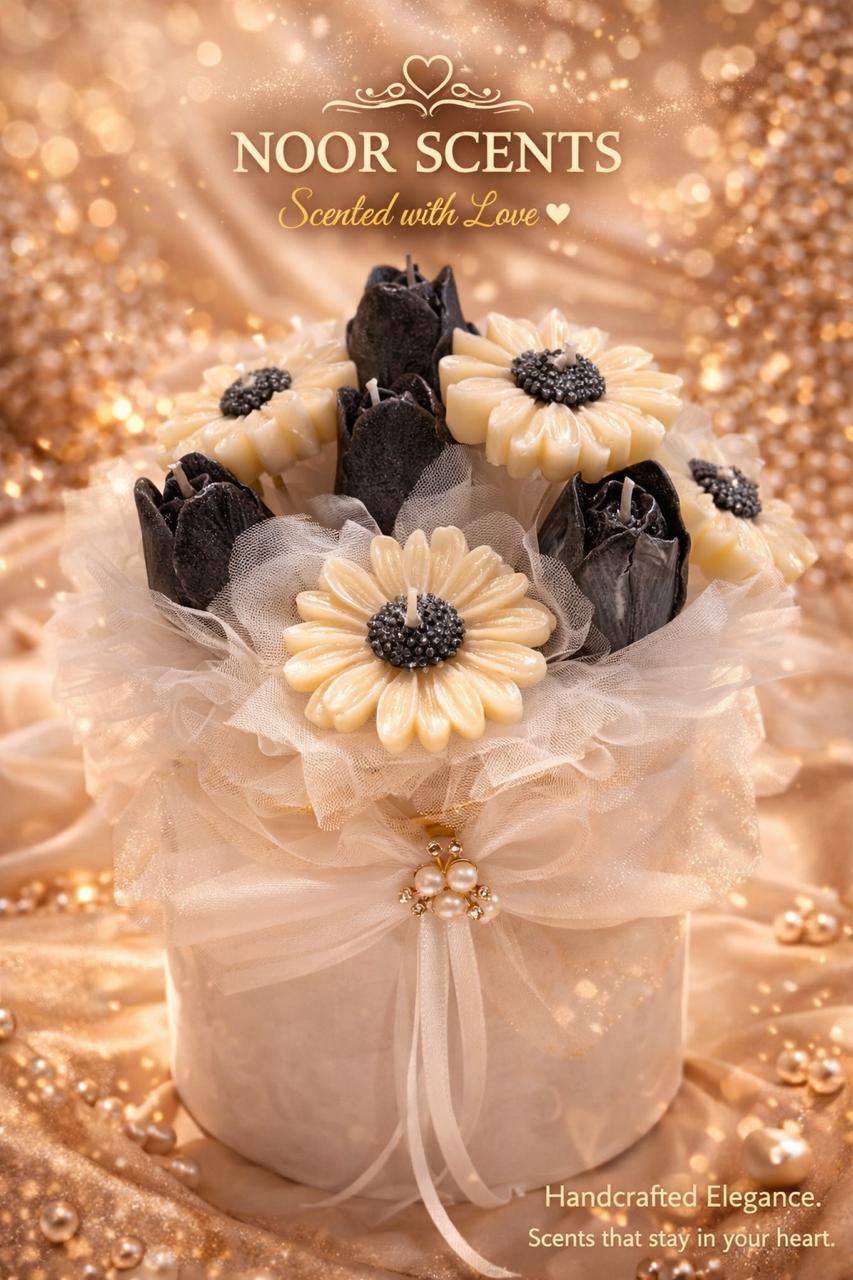 Pearl Noir Candle Bouquet